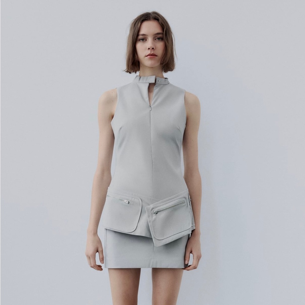 BNWT Fall 2023 Zara Belted Short Dress With Pockets 8338/242